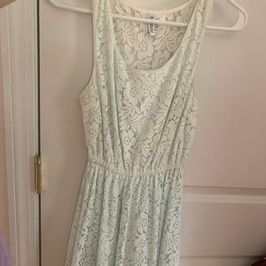 Mint & white lace dress